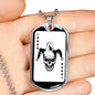 Scary Playing Card Joker Dog Tag Stainless Steel or 18k Gold 24" Chain-Express Your Love Gifts
