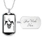 Scary Playing Card Joker Dog Tag Stainless Steel or 18k Gold 24" Chain-Express Your Love Gifts