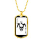Scary Playing Card Joker Dog Tag Stainless Steel or 18k Gold 24" Chain-Express Your Love Gifts