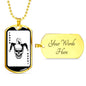 Scary Playing Card Joker Dog Tag Stainless Steel or 18k Gold 24" Chain-Express Your Love Gifts