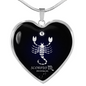 Scorpio Horoscope Zodiac Necklace Stainless Steel or 18k Gold Heart 18-22"-Express Your Love Gifts