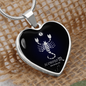 Scorpio Horoscope Zodiac Necklace Stainless Steel or 18k Gold Heart 18-22"-Express Your Love Gifts