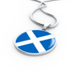 Scotland Flag Necklace Circle Pendant Stainless Steel or 18k Gold 18-22"-Express Your Love Gifts