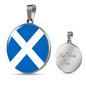Scotland Flag Necklace Circle Pendant Stainless Steel or 18k Gold 18-22"-Express Your Love Gifts