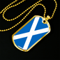 Scotland Flag Necklace Stainless Steel or 18k Gold Dog Tag 24" Chain-Express Your Love Gifts