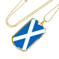 Scotland Flag Necklace Stainless Steel or 18k Gold Dog Tag 24" Chain-Express Your Love Gifts