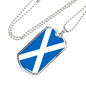 Scotland Flag Necklace Stainless Steel or 18k Gold Dog Tag 24" Chain-Express Your Love Gifts