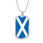 Scotland Flag Necklace Stainless Steel or 18k Gold Dog Tag 24" Chain-Express Your Love Gifts
