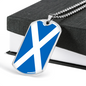 Scotland Flag Necklace Stainless Steel or 18k Gold Dog Tag 24" Chain-Express Your Love Gifts