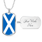 Scotland Flag Necklace Stainless Steel or 18k Gold Dog Tag 24" Chain-Express Your Love Gifts