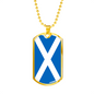 Scotland Flag Necklace Stainless Steel or 18k Gold Dog Tag 24" Chain-Express Your Love Gifts