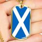 Scotland Flag Necklace Stainless Steel or 18k Gold Dog Tag 24" Chain-Express Your Love Gifts
