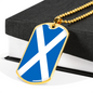Scotland Flag Necklace Stainless Steel or 18k Gold Dog Tag 24" Chain-Express Your Love Gifts