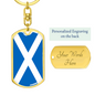 Scotland Flag Swivel Keychain Dog Tag Stainless Steel or 18k Gold-Express Your Love Gifts