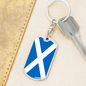 Scotland Flag Swivel Keychain Dog Tag Stainless Steel or 18k Gold-Express Your Love Gifts