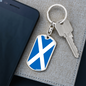 Scotland Flag Swivel Keychain Dog Tag Stainless Steel or 18k Gold-Express Your Love Gifts