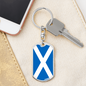 Scotland Flag Swivel Keychain Dog Tag Stainless Steel or 18k Gold-Express Your Love Gifts