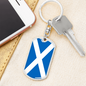 Scotland Flag Swivel Keychain Dog Tag Stainless Steel or 18k Gold-Express Your Love Gifts