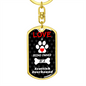 Scottish Deerhound Keychain Stainless Steel or 18k Gold Dog Tag Keyring-Express Your Love Gifts