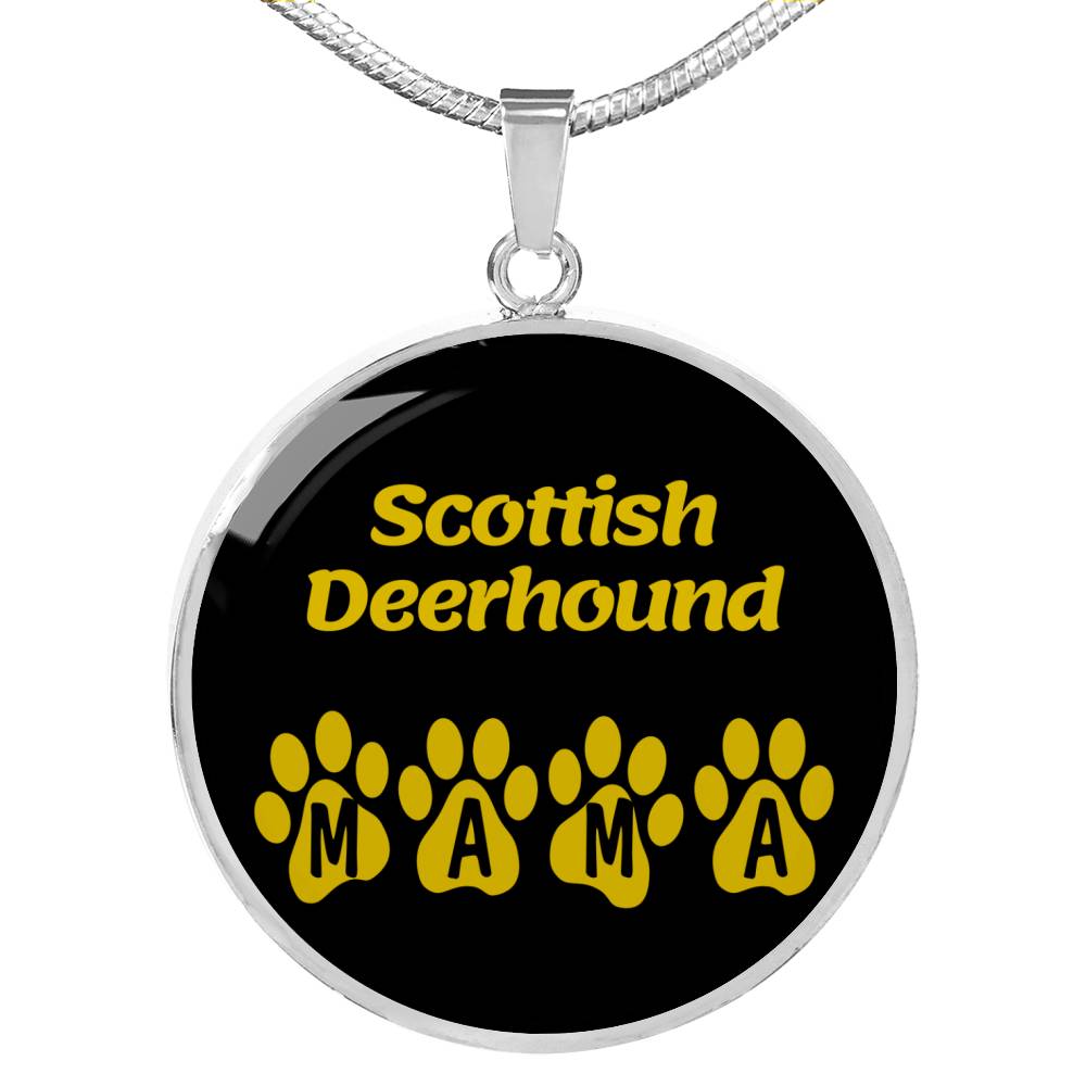 Scottish Deerhound Mama Circle Necklace Stainless Steel or 18k Gold 18-22" Dog Owner Lover-Express Your Love Gifts