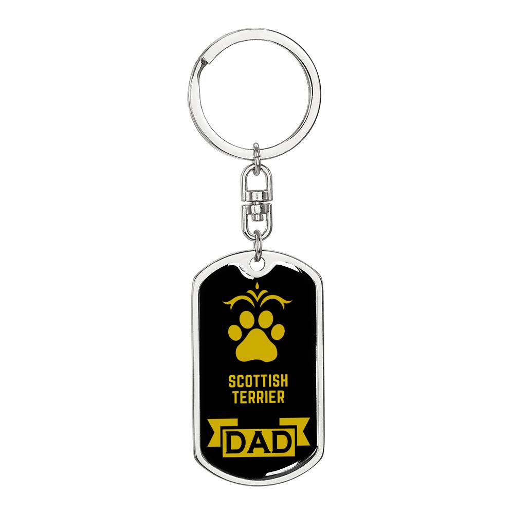 Scottish Terrier Keychain Stainless Steel or 18k Gold-Express Your Love Gifts