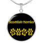 Scottish Terrier Mama Circle Necklace Stainless Steel or 18k Gold 18-22" Dog Owner Lover-Express Your Love Gifts