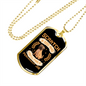 Scratch a Dog Brown Necklace Stainless Steel or 18k Gold Dog Tag 24" Chain-Express Your Love Gifts