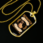 Scratch a Dog Brown Necklace Stainless Steel or 18k Gold Dog Tag 24" Chain-Express Your Love Gifts