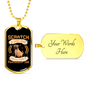 Scratch a Dog Brown Necklace Stainless Steel or 18k Gold Dog Tag 24" Chain-Express Your Love Gifts
