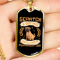Scratch a Dog Brown Necklace Stainless Steel or 18k Gold Dog Tag 24" Chain-Express Your Love Gifts