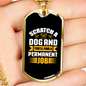 Scratch a Dog Find Permanent Job Necklace Stainless Steel or 18k Gold Dog Tag 24" Chain-Express Your Love Gifts