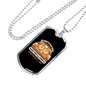 Scratch a Dog Permanent Job Brown Necklace Stainless Steel or 18k Gold Dog Tag 24" Chain-Express Your Love Gifts