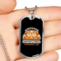 Scratch a Dog Permanent Job Brown Necklace Stainless Steel or 18k Gold Dog Tag 24" Chain-Express Your Love Gifts