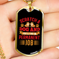 Scratch a Dog Permanent Job Red Necklace Stainless Steel or 18k Gold Dog Tag 24" Chain-Express Your Love Gifts
