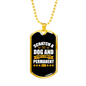 Scratch a Dog Permanent Job White Necklace Stainless Steel or 18k Gold Dog Tag 24" Chain-Express Your Love Gifts