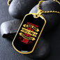 Scratch a Dog Permanent Job Yellow Necklace Stainless Steel or 18k Gold Dog Tag 24" Chain-Express Your Love Gifts