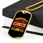 Scratch a Dog Permanent Job Yellow Red Necklace Stainless Steel or 18k Gold Dog Tag 24" Chain-Express Your Love Gifts