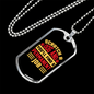 Scratch a Dog Permanent Job Yellow Red Necklace Stainless Steel or 18k Gold Dog Tag 24" Chain-Express Your Love Gifts