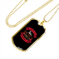 Scratch a Dog Red Necklace Stainless Steel or 18k Gold Dog Tag 24" Chain-Express Your Love Gifts