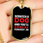 Scratch a Dog White Red Necklace Stainless Steel or 18k Gold Dog Tag 24" Chain-Express Your Love Gifts