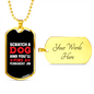Scratch a Dog White Red Necklace Stainless Steel or 18k Gold Dog Tag 24" Chain-Express Your Love Gifts