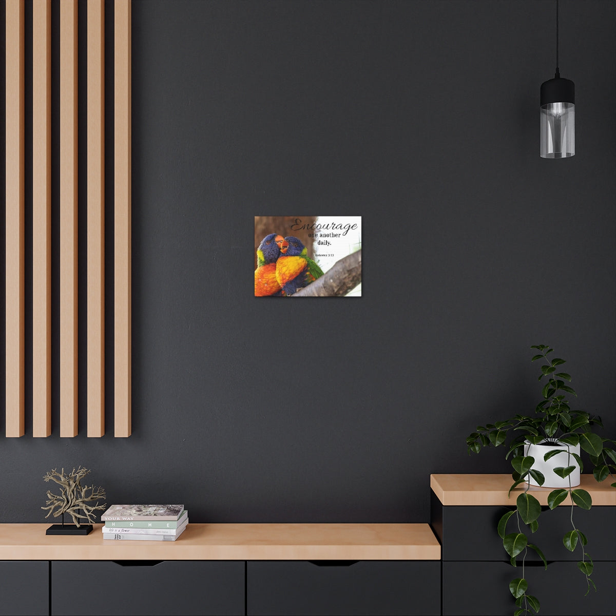 Scriptura Walls Encourage One Another Daily Hebrews 3:13 Parrots Christian Wall Art Bible Verse Print Ready to Hang Unframed-Express Your Love Gifts