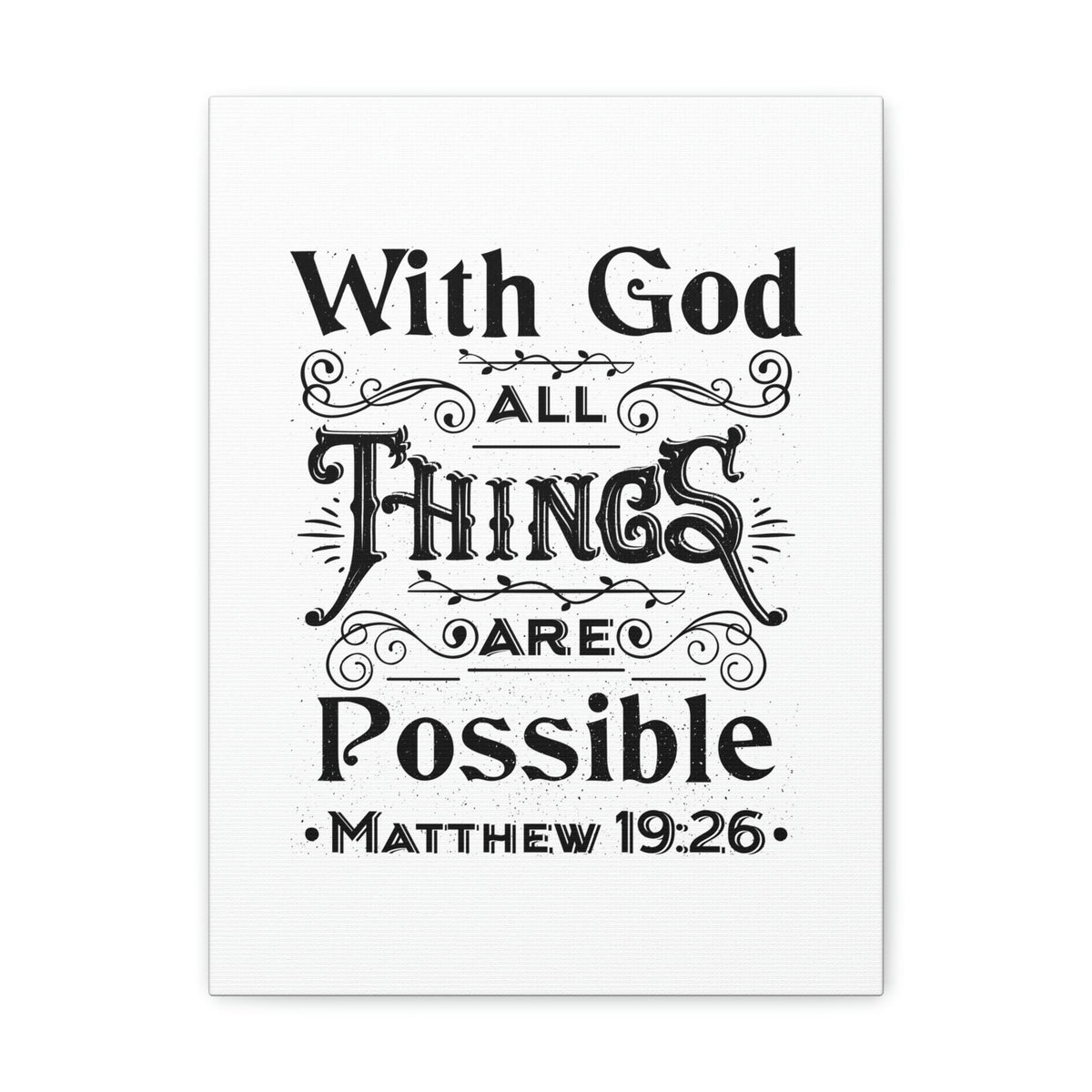 Scripture Canva Things Are Possible Matthew 19:26 Christian Wall Art Bible Verse Print Ready To Hang Unframed-Express Your Love Gifts