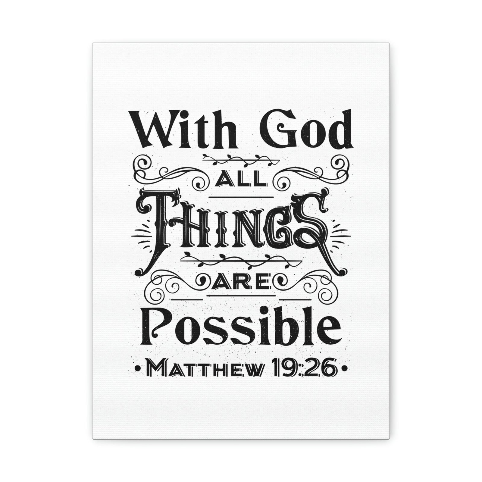 Scripture Canva Things Are Possible Matthew 19:26 Christian Wall Art Bible Verse Print Ready To Hang Unframed-Express Your Love Gifts