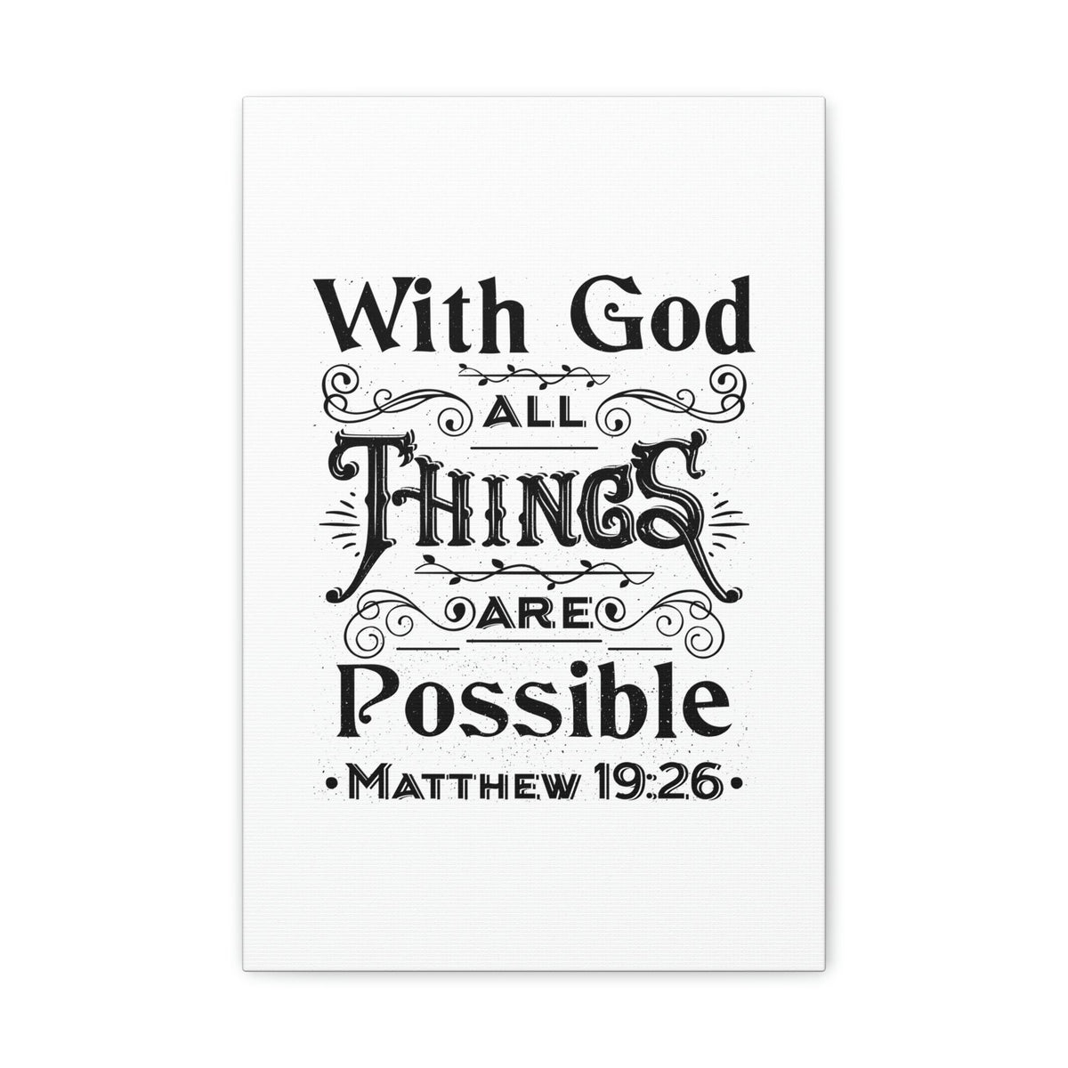 Scripture Canva Things Are Possible Matthew 19:26 Christian Wall Art Bible Verse Print Ready To Hang Unframed-Express Your Love Gifts