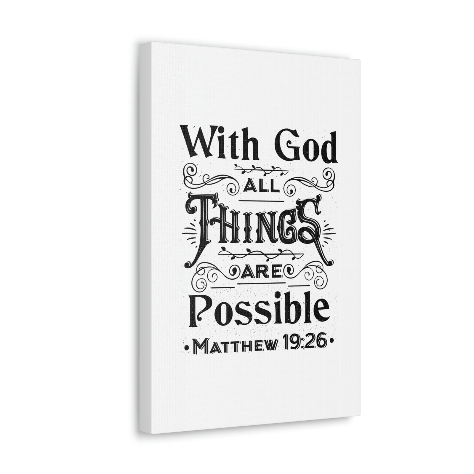 Scripture Canva Things Are Possible Matthew 19:26 Christian Wall Art Bible Verse Print Ready To Hang Unframed-Express Your Love Gifts