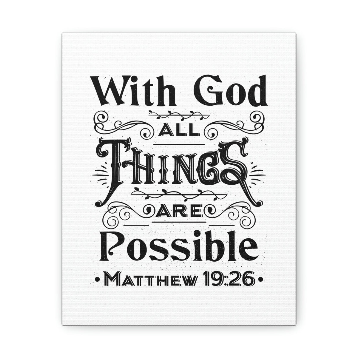 Scripture Canva Things Are Possible Matthew 19:26 Christian Wall Art Bible Verse Print Ready To Hang Unframed-Express Your Love Gifts