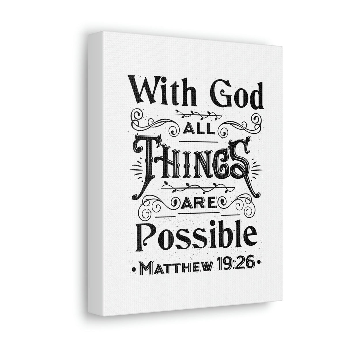 Scripture Canva Things Are Possible Matthew 19:26 Christian Wall Art Bible Verse Print Ready To Hang Unframed-Express Your Love Gifts