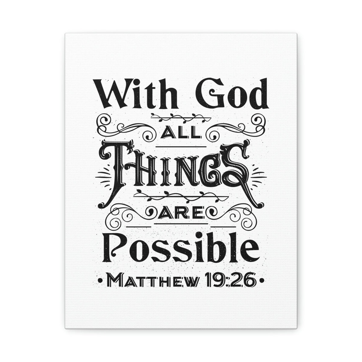 Scripture Canva Things Are Possible Matthew 19:26 Christian Wall Art Bible Verse Print Ready To Hang Unframed-Express Your Love Gifts