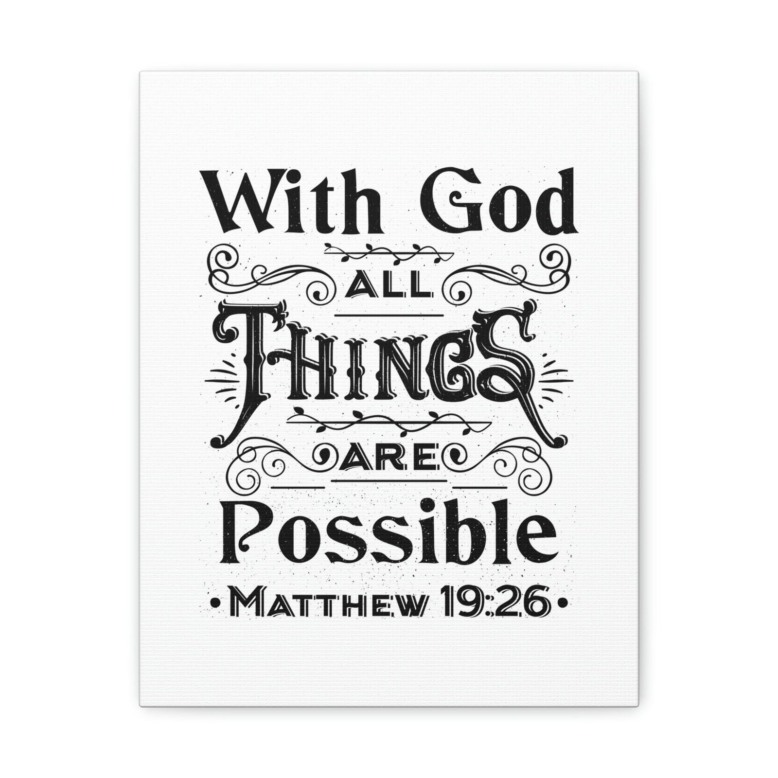 Scripture Canva Things Are Possible Matthew 19:26 Christian Wall Art Bible Verse Print Ready To Hang Unframed-Express Your Love Gifts